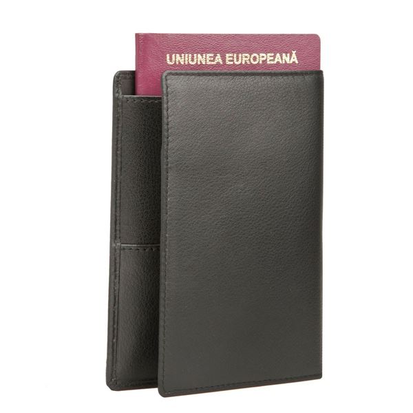 תמונה של כיסוי דרכון מעור נאפה 17.809 שחור
